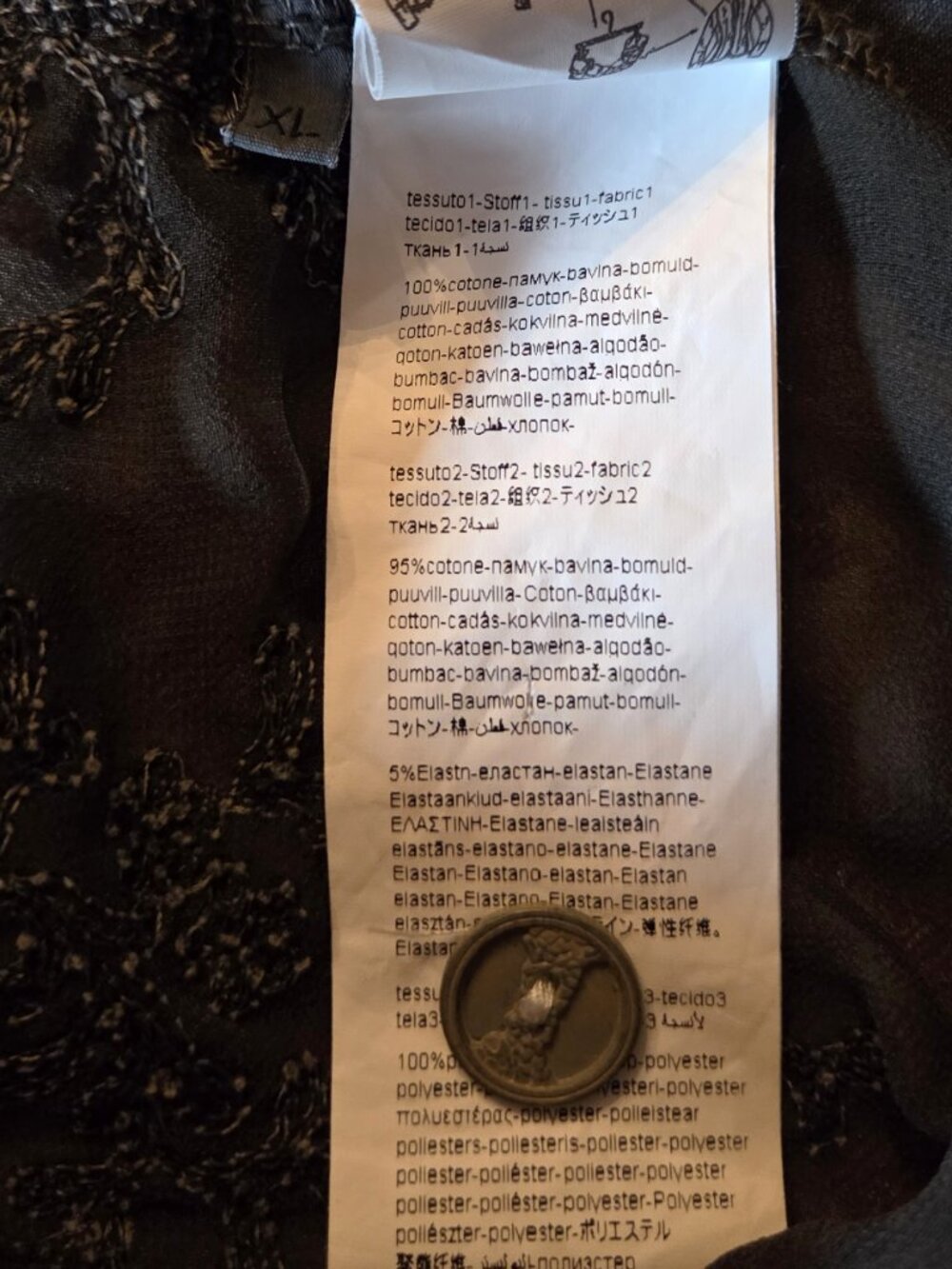 ELISA CAVALETTI GREY BUTTON DOWN BLOUSE/JACKET, XL, MADE IN ITALY - Picture 8 of 13